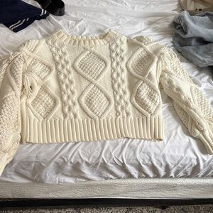 Chic Cream Cable Knit Sweater